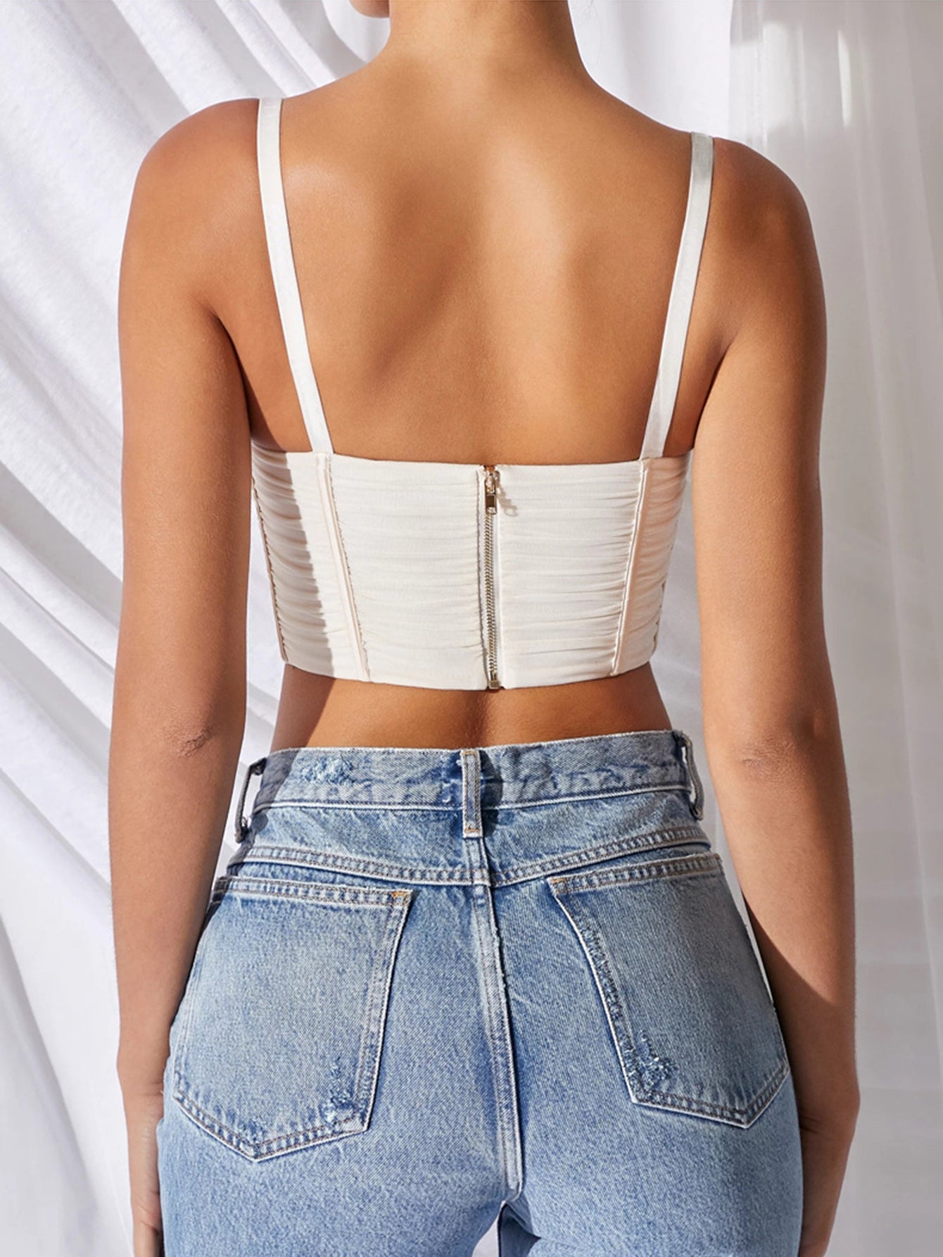 Copy of Black Lace Short Camisole with Clasp Edgy and Versatile