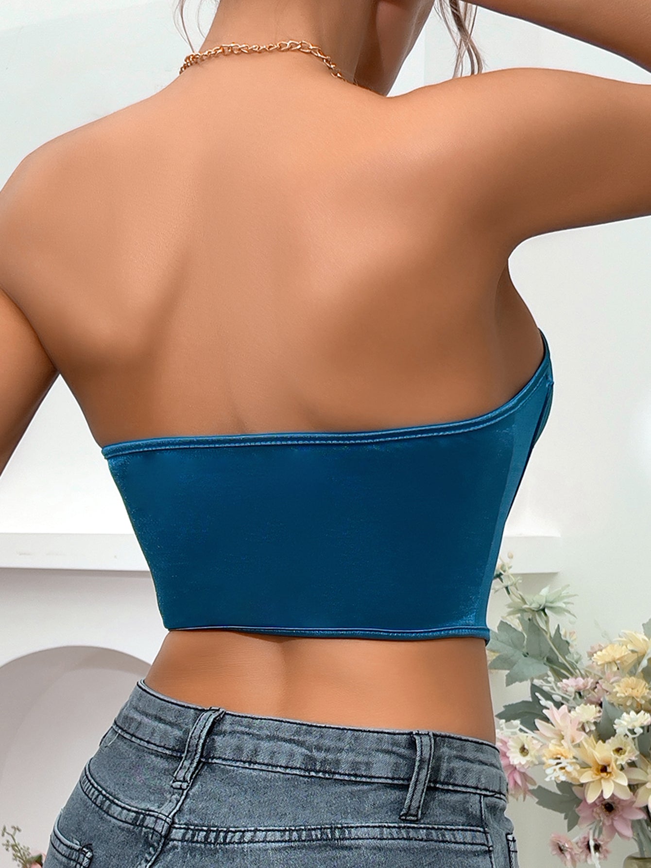 Diamond Dazzle Backless Bustier