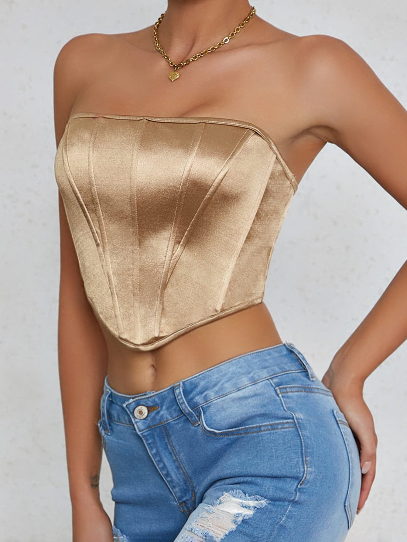 Diamond Dazzle Backless Bustier