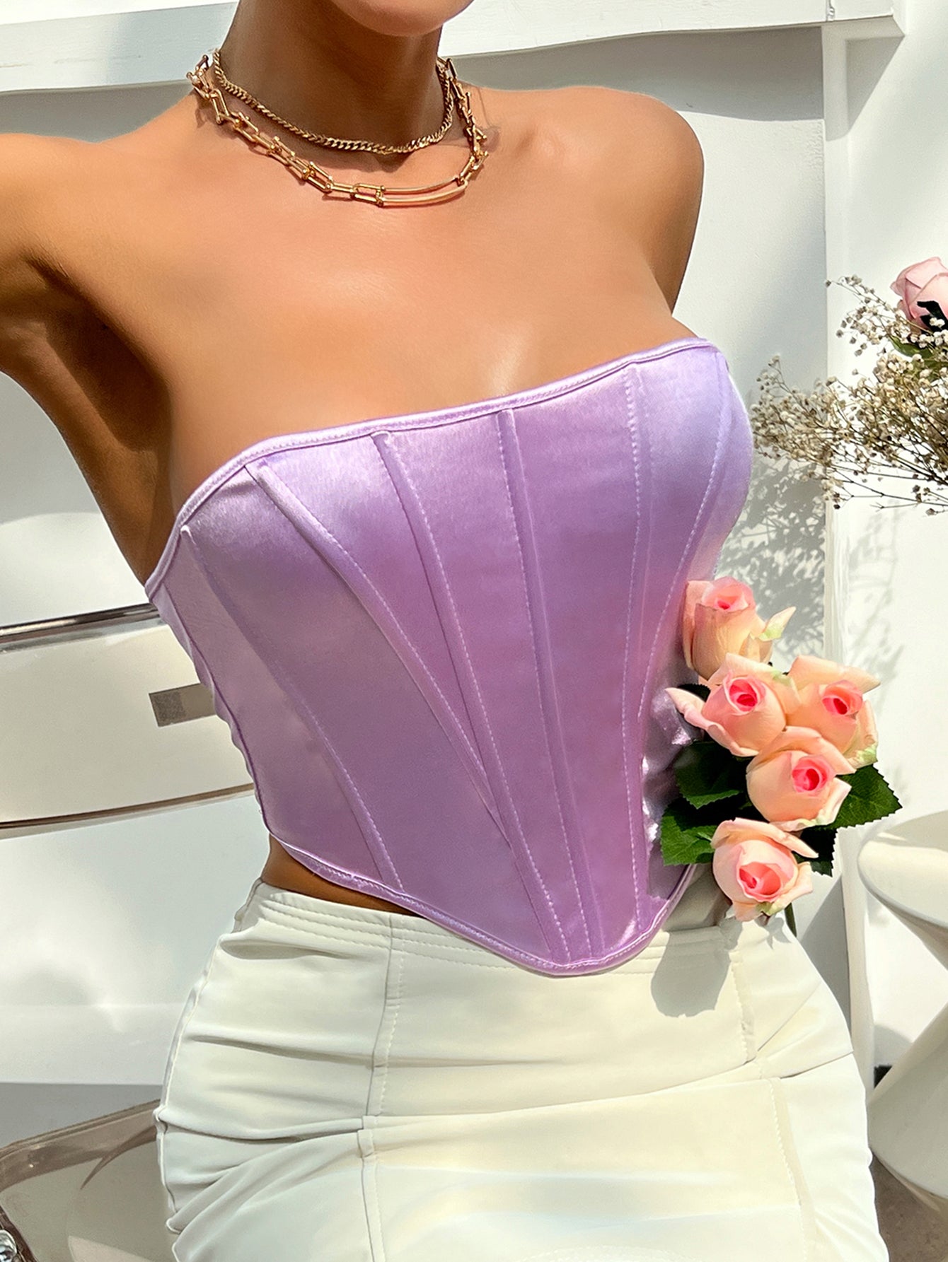 Diamond Dazzle Backless Bustier