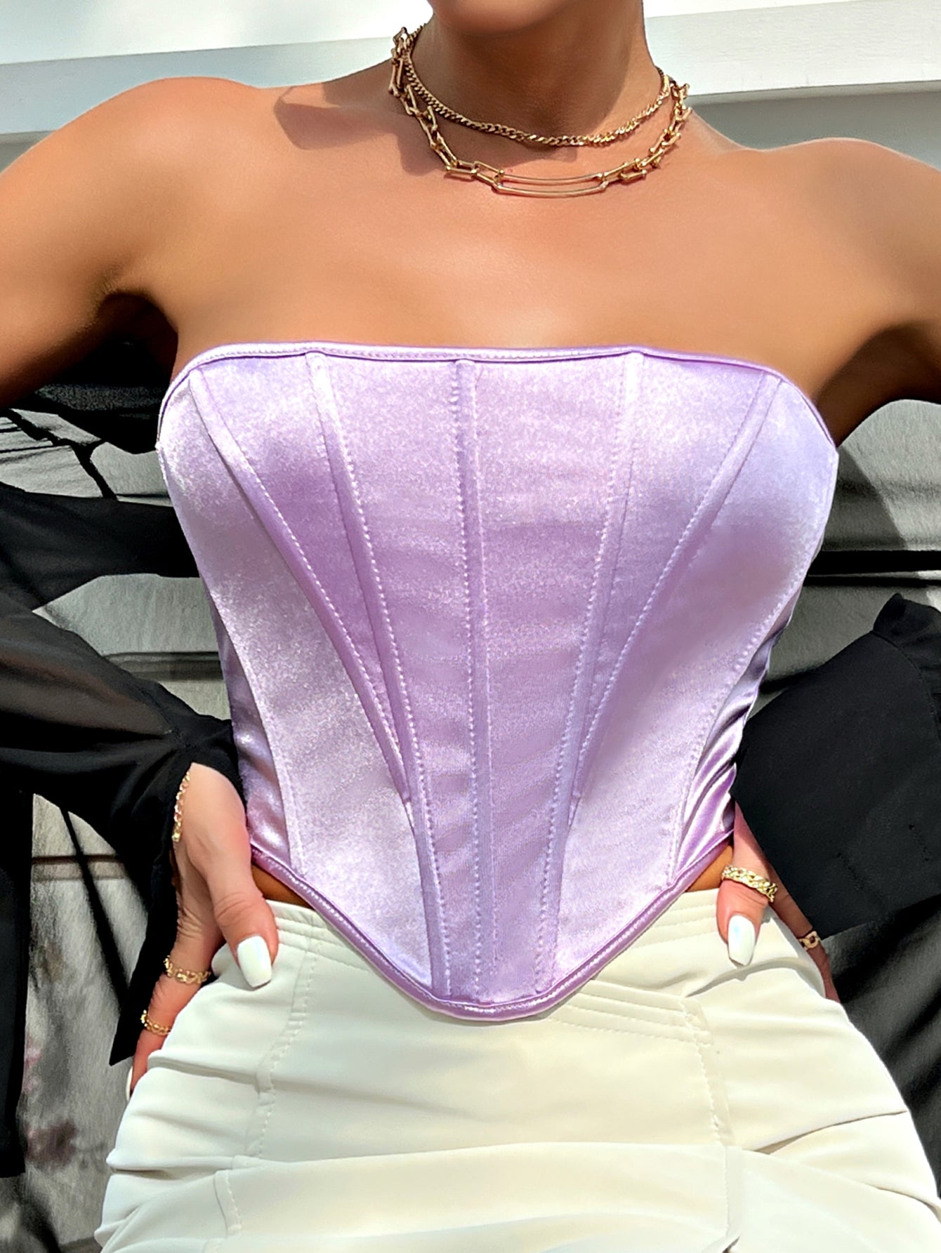 Diamond Dazzle Backless Bustier