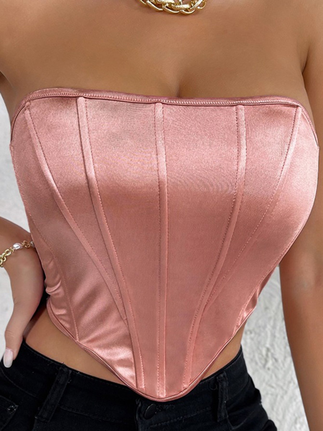 Diamond Dazzle Backless Bustier