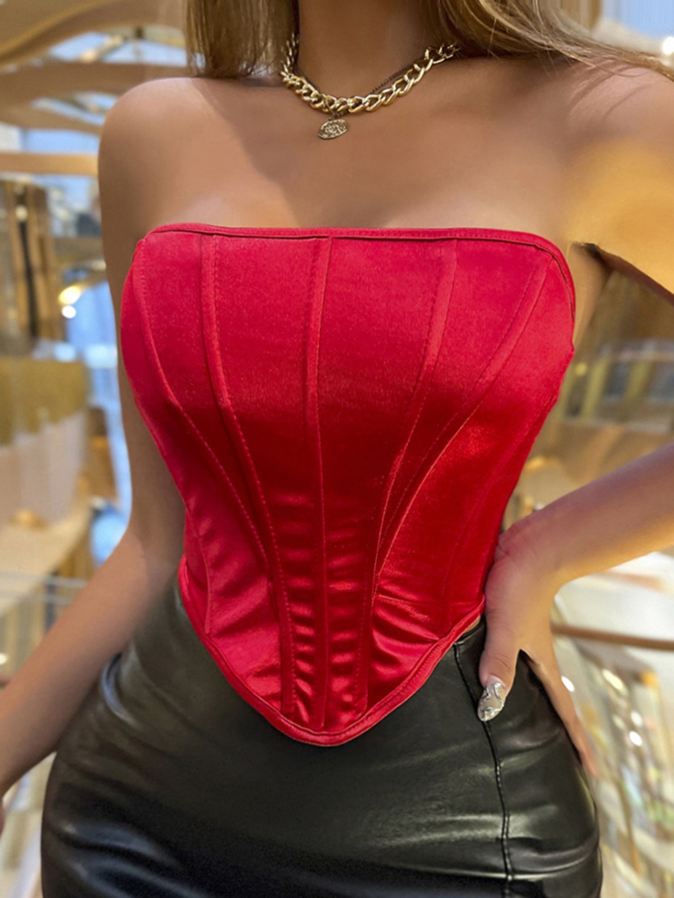 Diamond Dazzle Backless Bustier