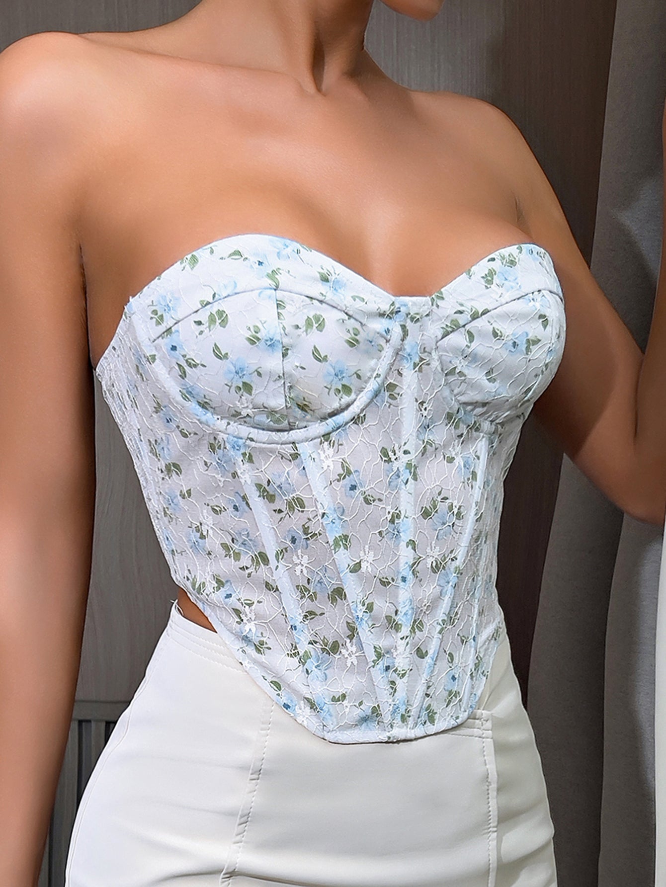 Strapless Corset Bustier in Blossom