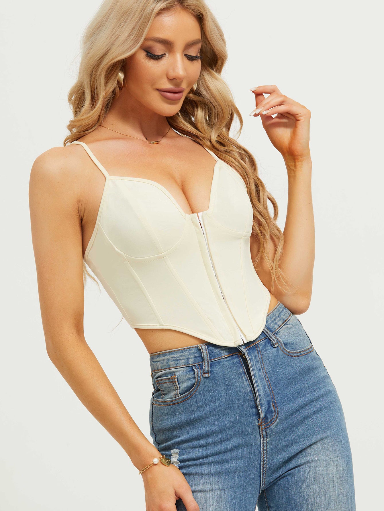 Rhombus Satin Cami Crop Top