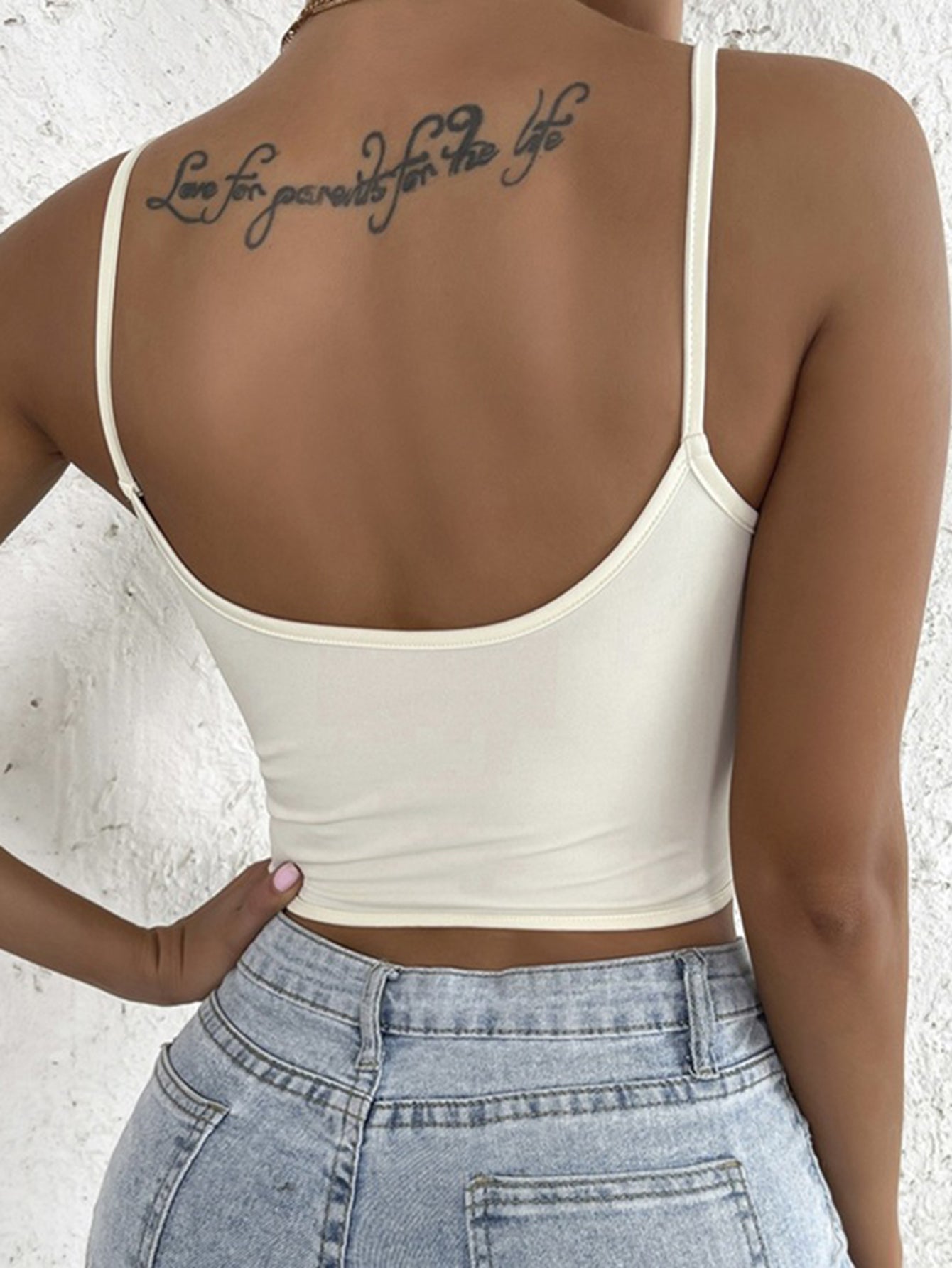 White Rhombus Satin Cami Crop Top