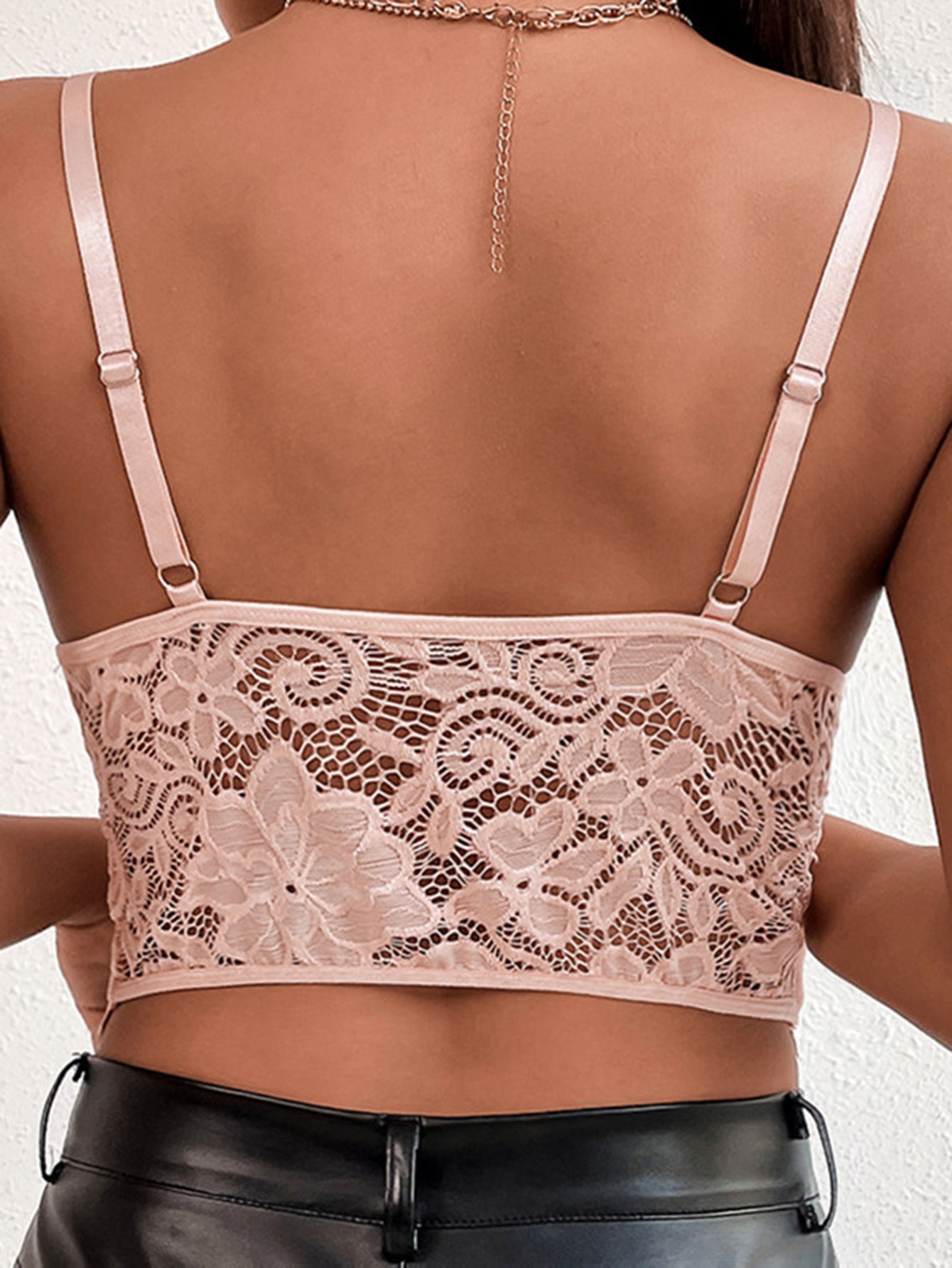 Delicate Eyelash Floral Lace Cami Crop Top