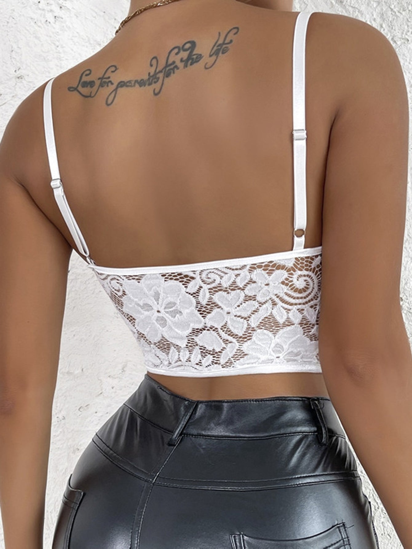 Delicate Eyelash Floral Lace Cami Crop Top
