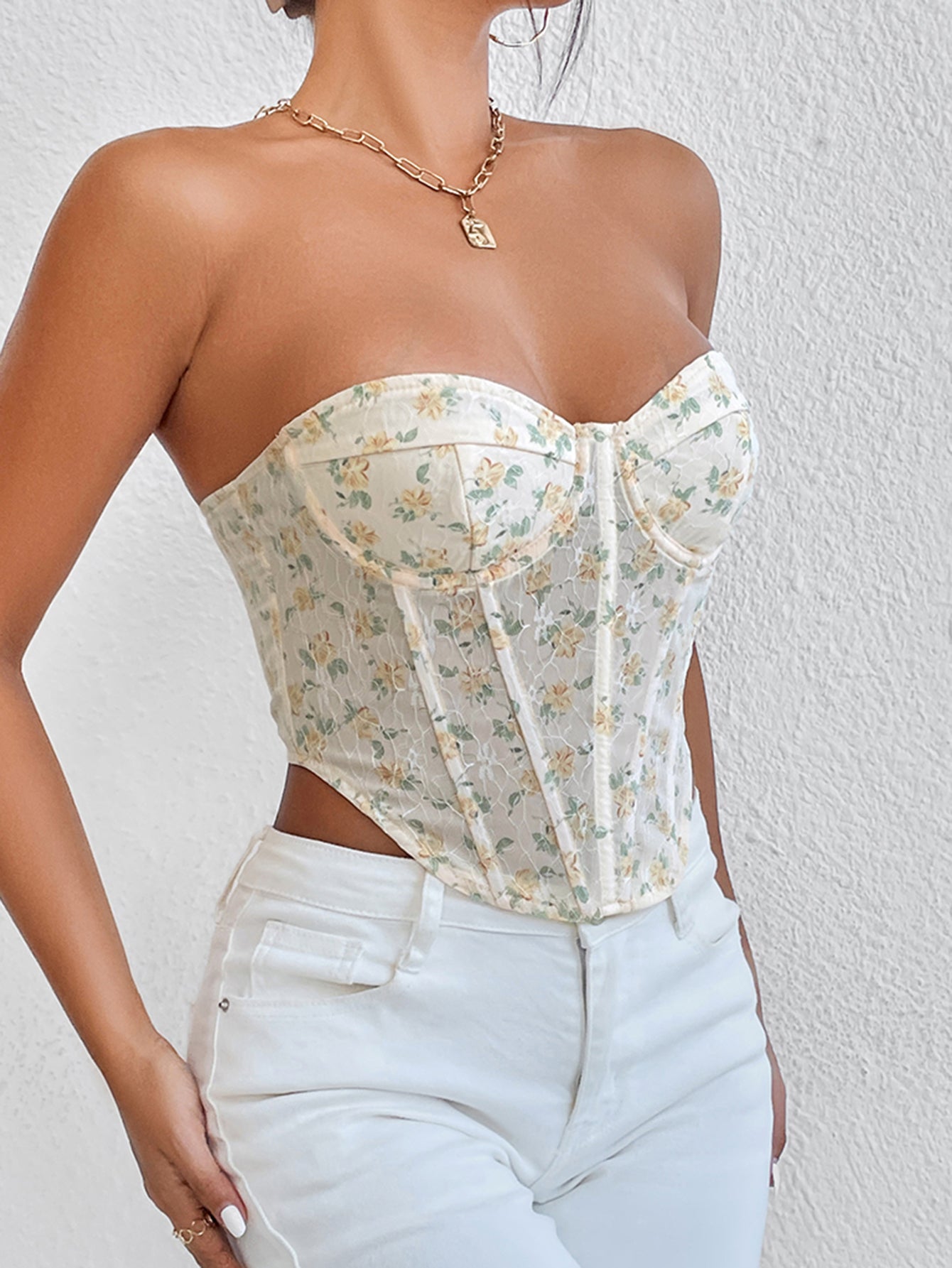 Strapless Corset Bustier in Blossom